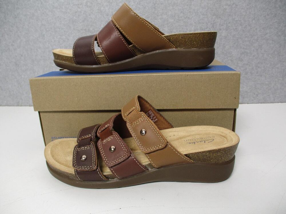 Clarks Collection Calenne Lily Sandals Womens Size 9 Brown Multi Wedge
